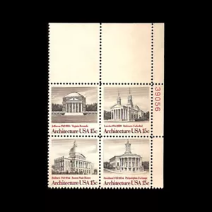 USA 1979 AMERICAN ARCHITECTURE #1779-1782 BLOCCO TARGA MNH TR - Foto 1 di 1