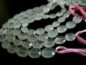 Cuentas facetadas ovaladas de cuarzo rosa natural de aproximadamente 13x18 mm cadena 10 pulgadas de largo - Imagen 1 de 5
