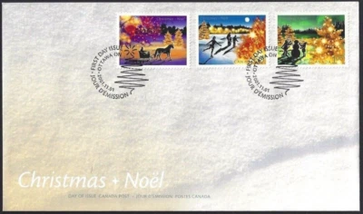 🍁Canada  #1922-1924a     "CHRISTMAS LIGHTS"    Brand New 2001 First Day Cover - Image 1 of 2