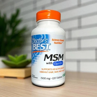 Doctor's Best MSM con OptiMSM, sin OGM, sin gluten, soporte articular, 1500 mg, Foto 1 de 3