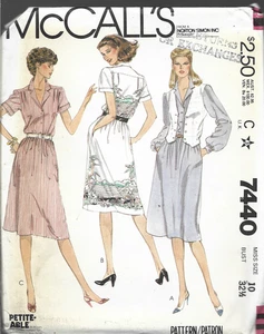 Vintage McCall's Muster #7440 - Misses Kleid & Weste in Größe 10, Brustumfang 32 1/2 - Bild 1 von 1