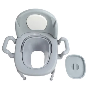 Bedside Commode Chair 3 Levels Height Adjustable PU Padded Anti Slip Sealed NAU - Picture 1 of 24
