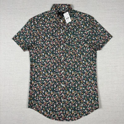 J Crew Button Down Floral Short Sleeve Flex Washed Colorful Mens XS New Tags - Image 1 of 4