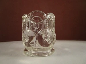 Vintage LE Smith Mond & Sterne Klarglas Zahnstocher Halter - Bild 1 von 7