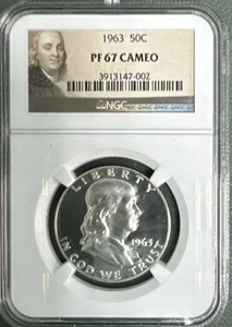 1963 BENJAMIN FRANKLIN HALF DOLLAR 50C PR 67 CAMEO NGC - Picture 1 of 4