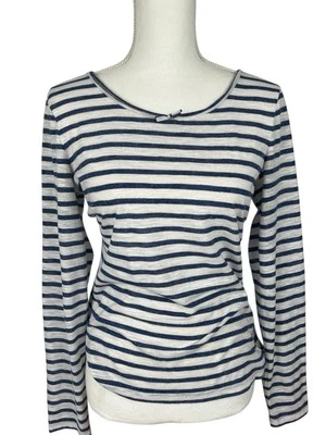 Camisa Blusa Max Studio London Talla M Para Mujer Azul Blanco Rayas Manga Larga Foto 1 de 4