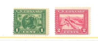 U.S. #397 & #398 The 1913 Panama-Pacific Expo 1 & 2 Cent MNH C.V. $70.00 - Image 1 of 2