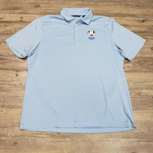 Ryder Cup Camicia Uomo Grande Blu Bianco Golf Bethpage Nero 2025 Polo a Righe - Foto 1 di 9