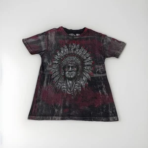 y2k Affliction Chief Graphic Shirt Size L Moto Grunge Biker Style Cyber Goth - Picture 1 of 7