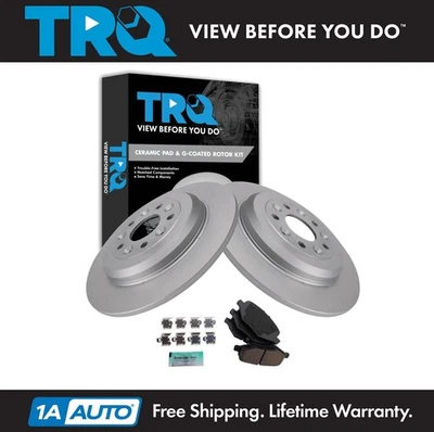 TRQ Rear Brake Pad & Rotor Kit Brake Rotor For 2012 Lincoln MKS — 第 1/4 张图片