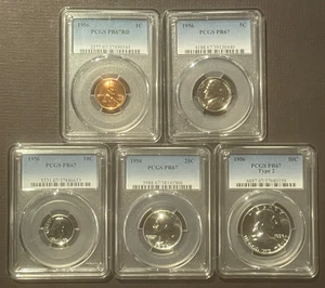 1956 PCGS PR67rd-PR67 U.S. Proof Coin Set 3 with GEM PROOF Silver Coins* 05575 - Picture 1 of 2