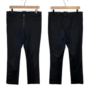 Yves Saint Laurent YVS 6 Black Chino Exposed Zipper Sim Straight Cropped Pants - Picture 1 of 10