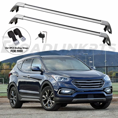 2PCS Crossbar Fit for Hyundai Santa Fe Sport 2013-2018 Roof Carrier Bar Lockable - Image 1 of 4