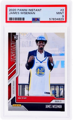 2020 Panini Instant James Wiseman #2 /617 PSA 9 Rookie RC - Image 1 of 2