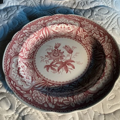 Spode Georgian Series Floral Dinner Plate Red Archive Collection 10.5" Spot - Image 1 of 4