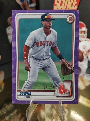 2020 Bowman Chrome Purple Refractor Jeter Downs Serial #25/250 Card #BD5 - Image 1 of 4