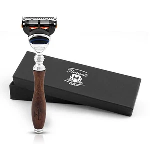 Maquinilla de afeitar ecológica de madera de 5 bordes para hombre, maquinilla de afeitar para mujer - Maquinilla de afeitar corporal y facial - Imagen 1 de 9