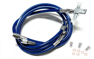 Streamline Steel Braided Front Brake Line Stock Length Blue Yamaha YFZ450R 450R - Image 1 of 3