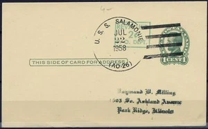 Postal Stationery United States, 1958. Park Ridge.  Ship Post   - Picture 1 of 3