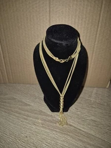 QVC GV Italy Gold Plated Sterling Silver Tassle Necklace - Picture 1 of 8