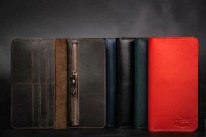 Bifold lange Leder Geldbörse (für Karte, Münzen, Bargeld), Portemonnaie Verkauf / siehe Video / - Bild 1 von 19