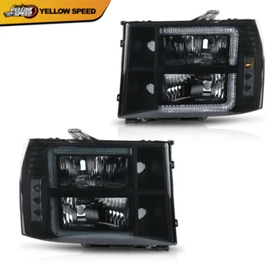 Faros LED DRL ahumados/negros aptos para GMC Sierra 1500 2500HD 3500HD 2007-2013 Foto 1 de 4