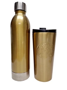 Combo of Davids Tea Stainless Hot Cold Water Bottle and 16oz Starbuck Travel Tum - Picture 1 of 10