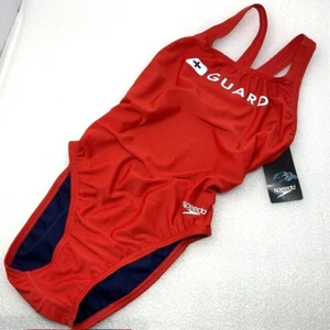 32 Speedo Guard Team Red Women's Swimsuit One Piece Prolt Super Pro Solid Adult - Picture 1 of 6