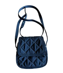 Vera Bradley Mini Hipster RFID Messenger Bag Black Quilt Crossbody ID Card Slots - Picture 1 of 7