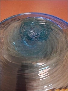 8 1/2" Cobalt Blue Glass Plate Hand Blown Swirl Pattern Antique Have 1 Mexico - Picture 1 of 3