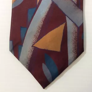 Oscar de la Renta MENS TIE NECKTIE 4 in 100% Silk USA Gray Orange Blue Burgundy - Picture 1 of 10
