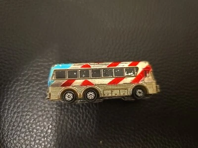 Micro Machines Galoob Хром Американский Туристический Автобус Флаг Красный Синий Винтажный - Изображение 1 из 4