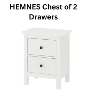 IKEA HEMNES Kommode mit 2 Schubladen weiß gebeizt kompakte Aufbewahrung 54x66 cm - Bild 1 von 4