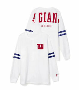 *Rare Exclusive VICTORIAS SECRET PINK NFL NEW YORK GIANS Sweatshirt XS NWOT