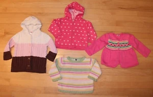 Gap Gymboree Girls 12-18 Sweater Lot Cable Knit Cardigan Hoodie Hearts Fair Isle - Picture 1 of 5