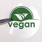 25mm Rund Klar Vegan Grün Aufkleber Lebensmittel Transparent Etiketten Allergen