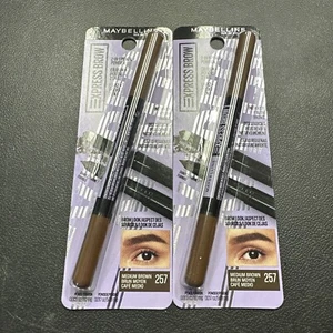 2x Maybelline Express Brow 2-In-1 Pencil and Powder Eyebrow Makeup Medium Brown - Picture 1 of 4