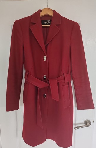 Cappotto Love MOSCHINO rosso ciliegia taglia UK 10 I 42