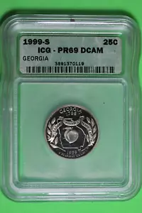 1999-S ICG PR69 DCAM Georgia State Washington Quarter 25c #B37519 - Picture 1 of 2