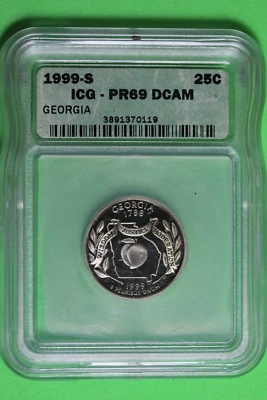 1999-S ICG PR69 DCAM Georgia State Washington Quarter 25c #B37519 - Image 1 of 2