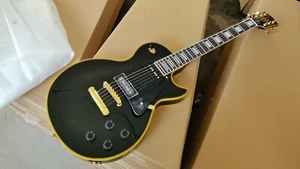 LP Electric Guitar Solid Body P90 Pickups Black Color Tune-o-matic Bridge - Picture 1 of 4