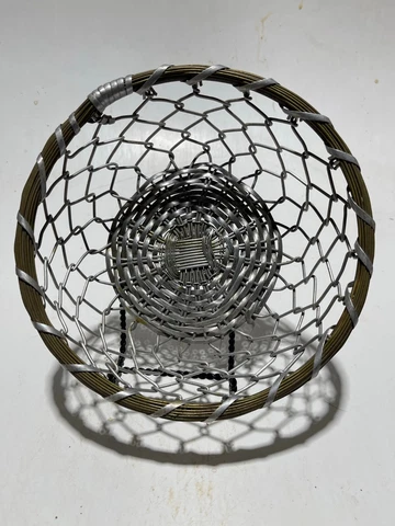 Quite Heavy Intricate Weave Wire Basket Expert Craftsmanship INDIA Cover
