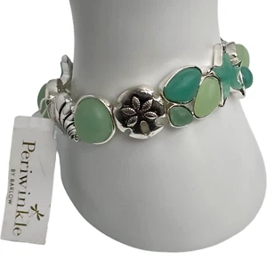 Pulsera elástica Periwinkle by Barlow tono plateado estrella de mar verde océano costero - Imagen 1 de 8
