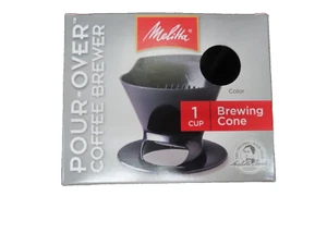 Melitta Coffee Makers Pour-Over Coffee Brewer Cone, Black 1 cup #109352 NEW - Picture 1 of 2