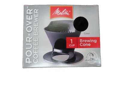 Melitta Coffee Makers Pour-Over Coffee Brewer Cone, Black 1 cup #109352  NEW - Image 1 of 2