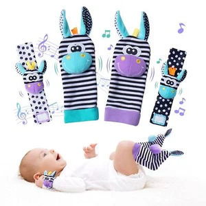 Baby Socks Set, Infant Rattle Socks Baby Hand rattles Wrist Soft Sensory Toys - Picture 1 of 6