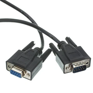 50ft Black Serial Extension Cable DB9 Male to DB9 Female RS-232 10D1-03250BK - Picture 1 of 1