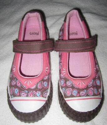 UMI Girls Size 10 27 US Pink Brown Paisley Mary Jane Shoe Shoes - Image 1 of 4