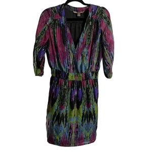 Charlie Jade 100% Seide Kaleidescope Aquarell Print Kleid Damen Größe M - Bild 1 von 8