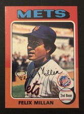 1975 Topps 445 Felix Millan NM No Creases New York Mets SET BREAK